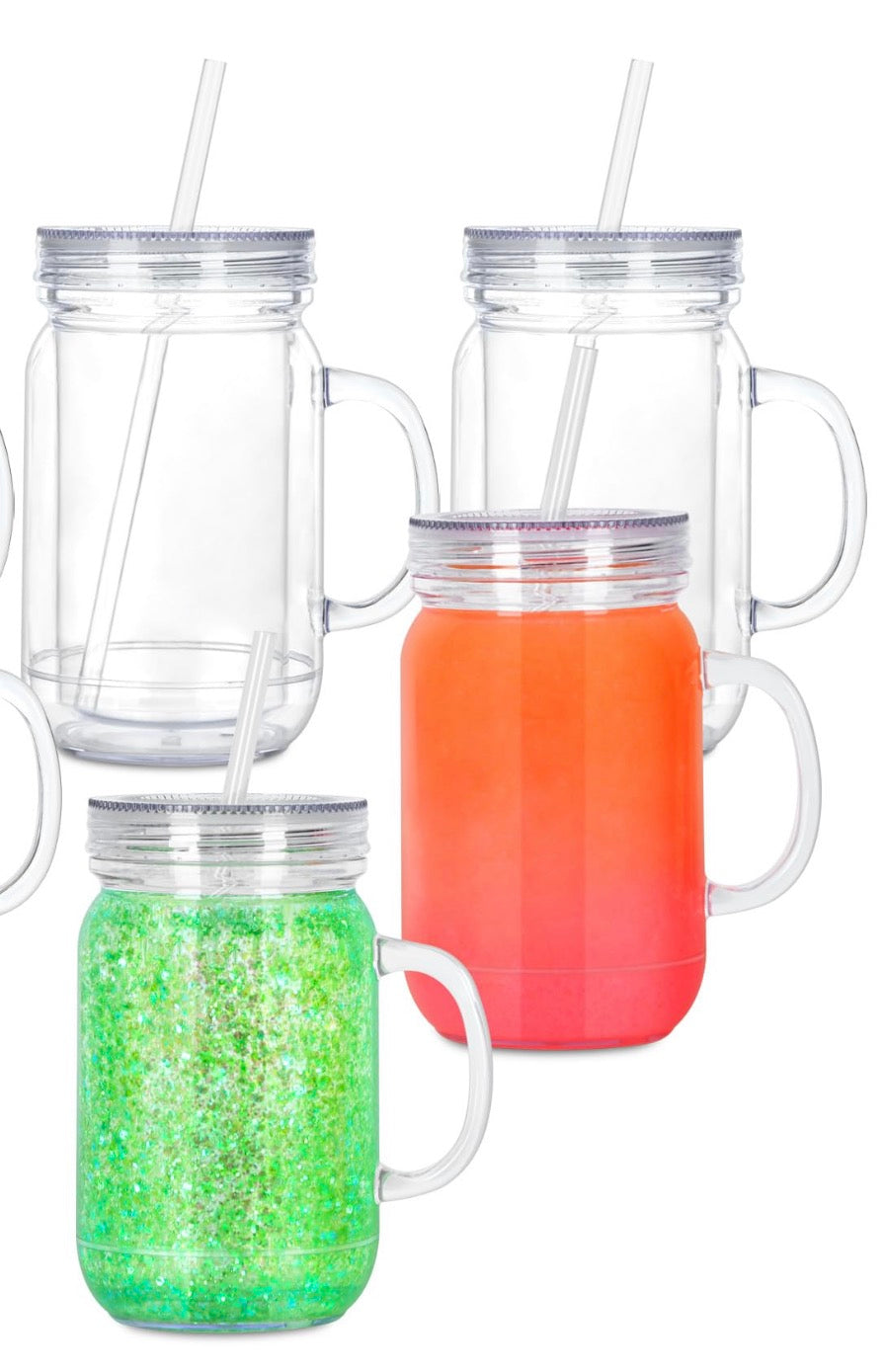 20 oz Acrylic Mason Jar Snowglobe Tumbler