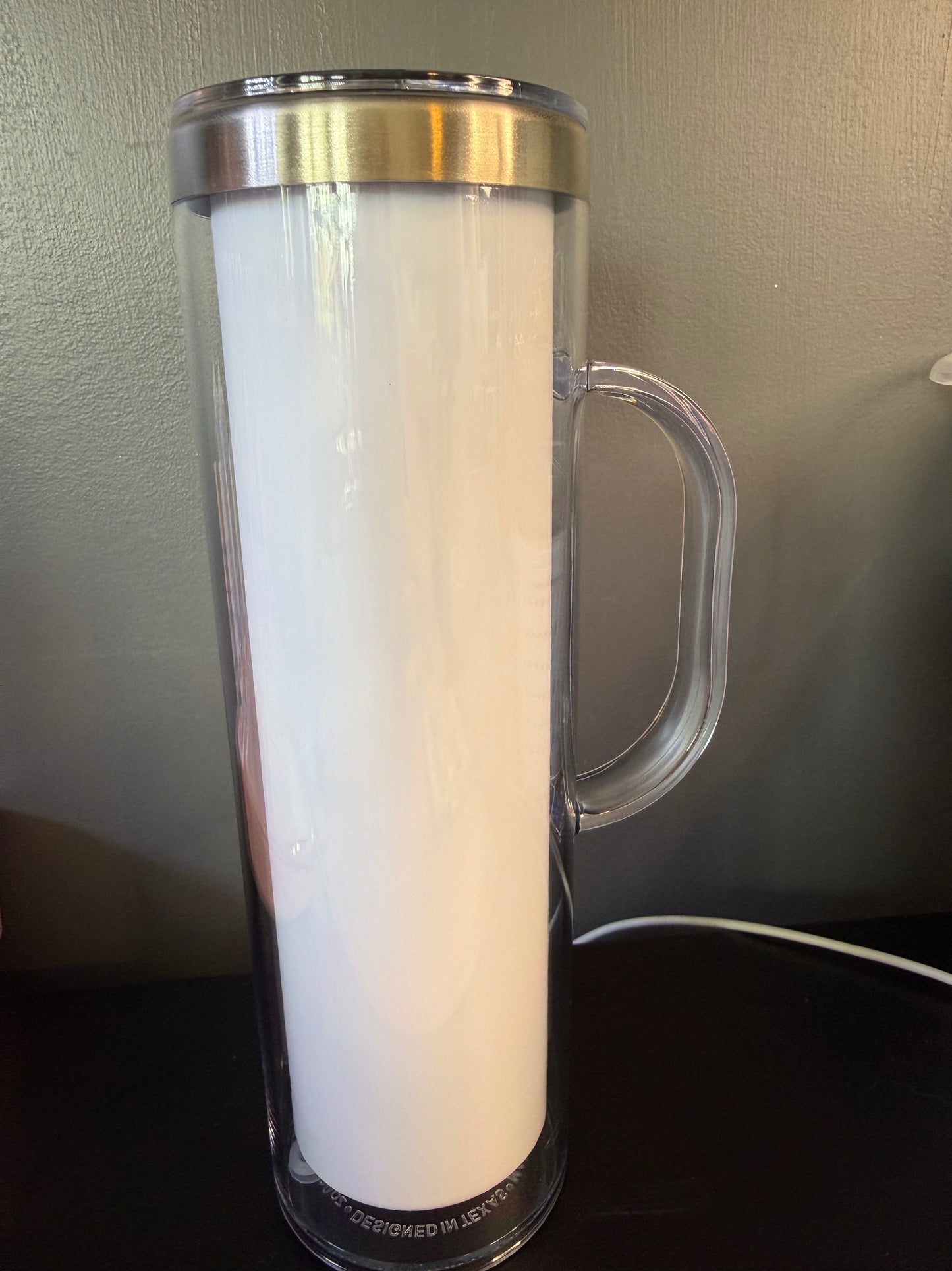 20 oz Stainless Steel Snowglobe Tumbler with Handle