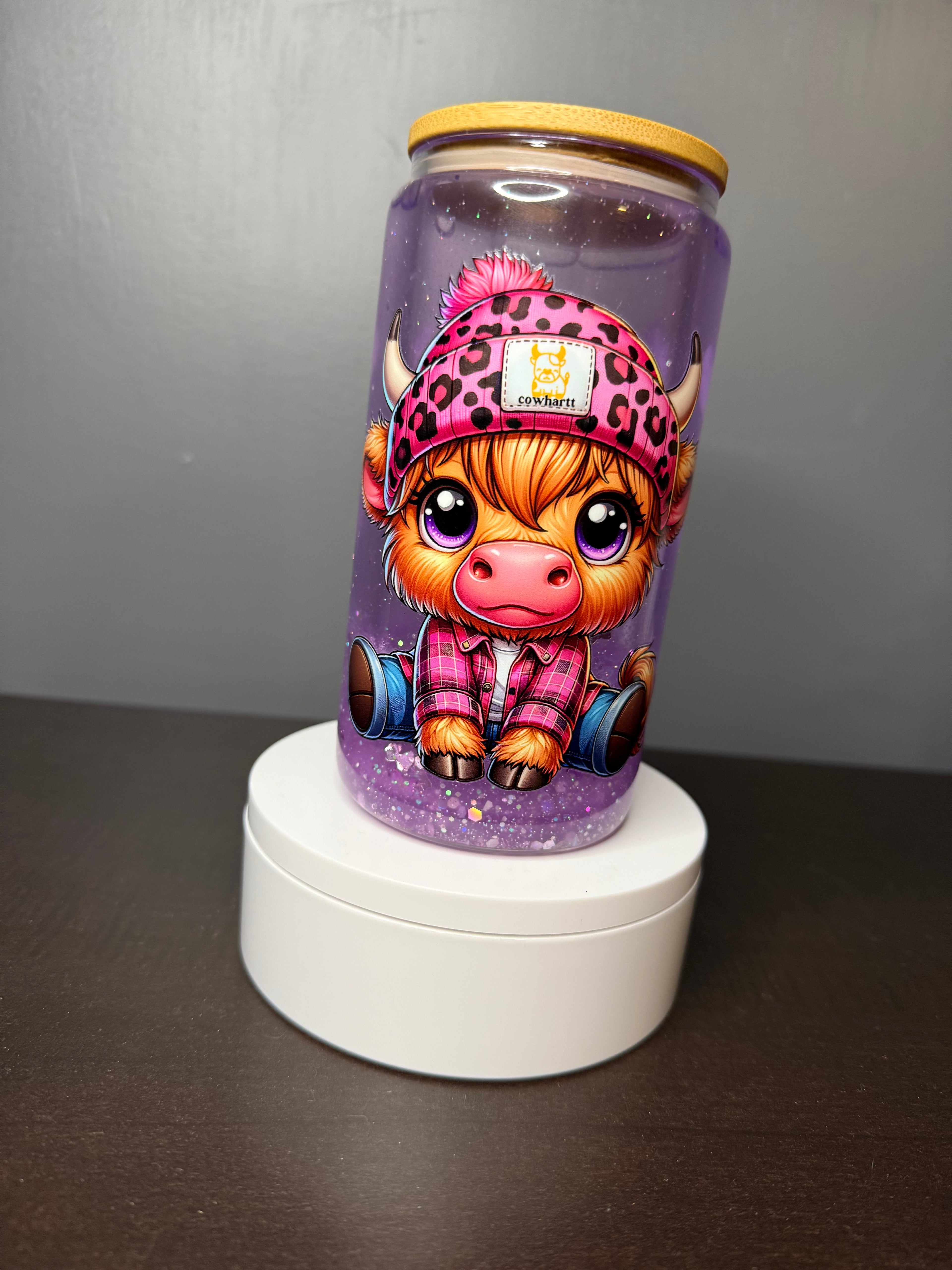 Highland Cow Purple Tumbler