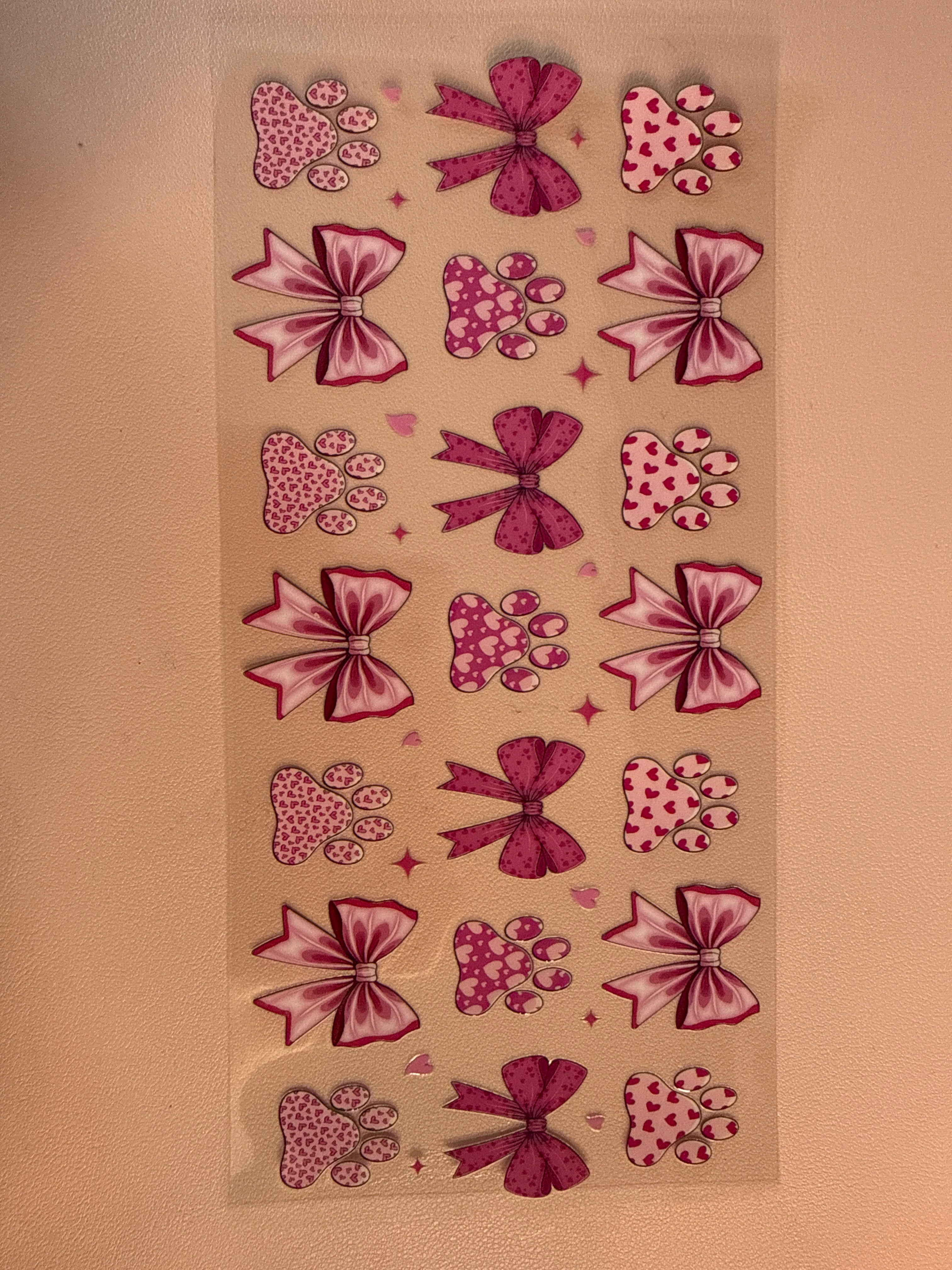 Pink Bow Paw Decal