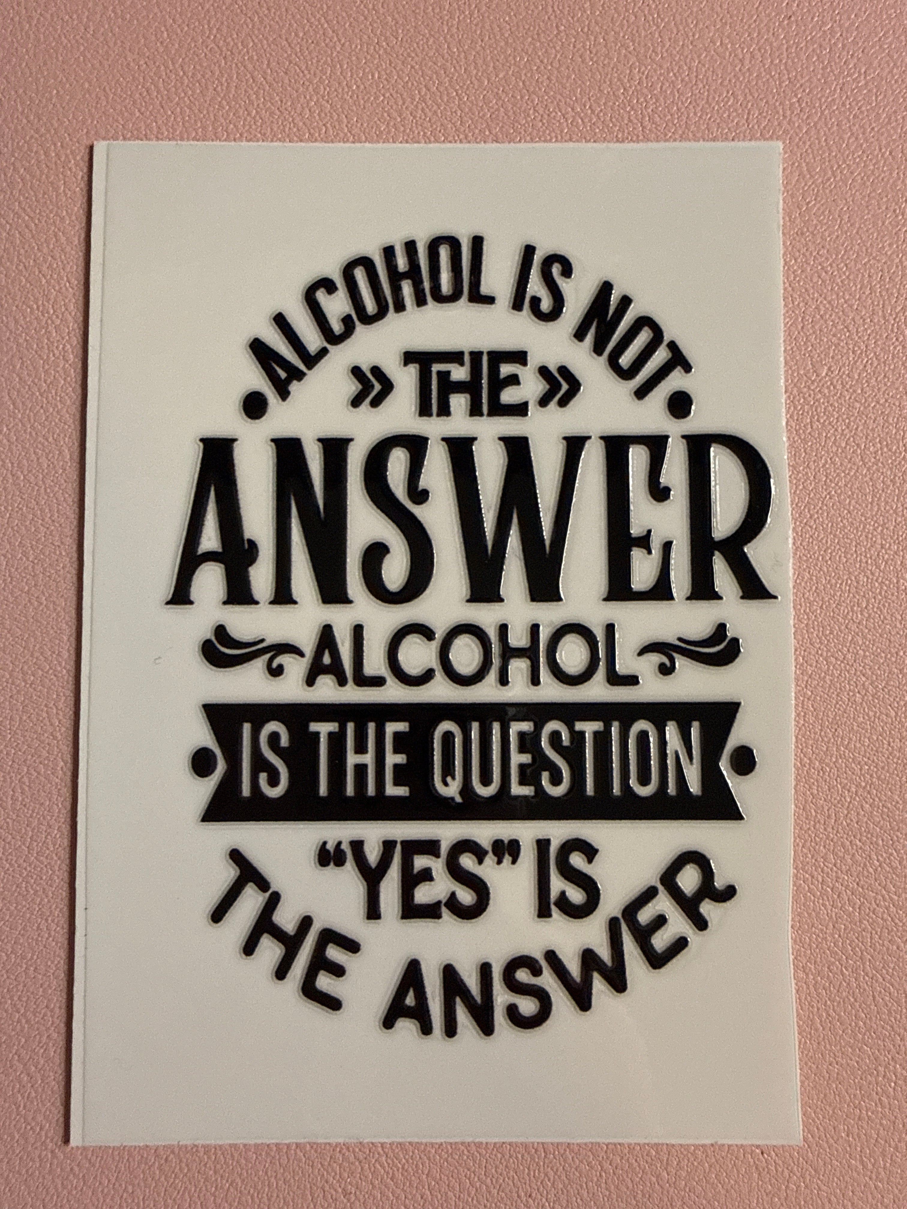Answer is Yes Decal