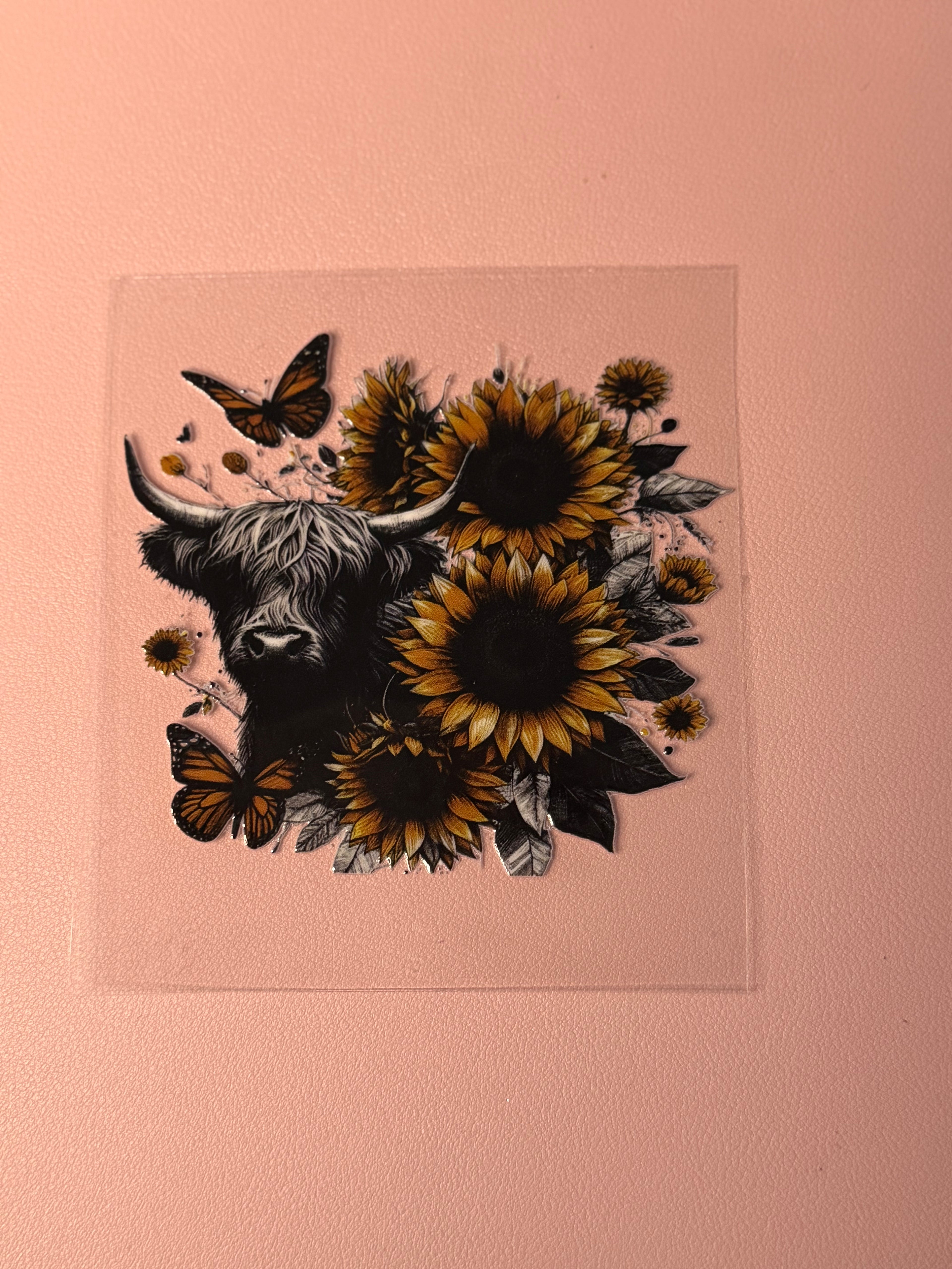 Cow Sunflower Decal