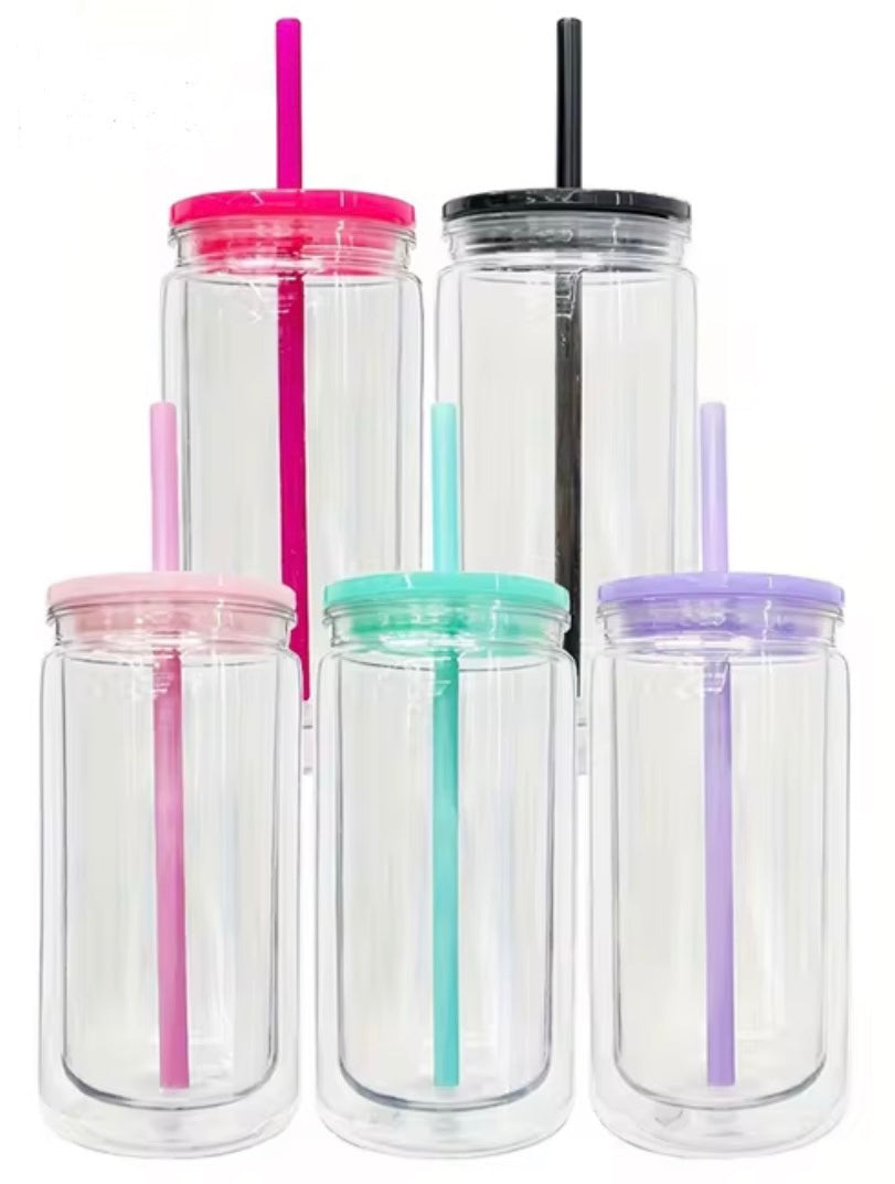 16 oz Acylic Plastic Snowglobe Tumbler