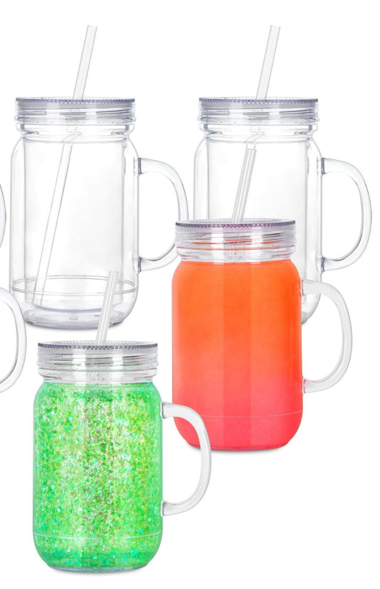 20 oz Acrylic Mason Jar Snowglobe Tumbler