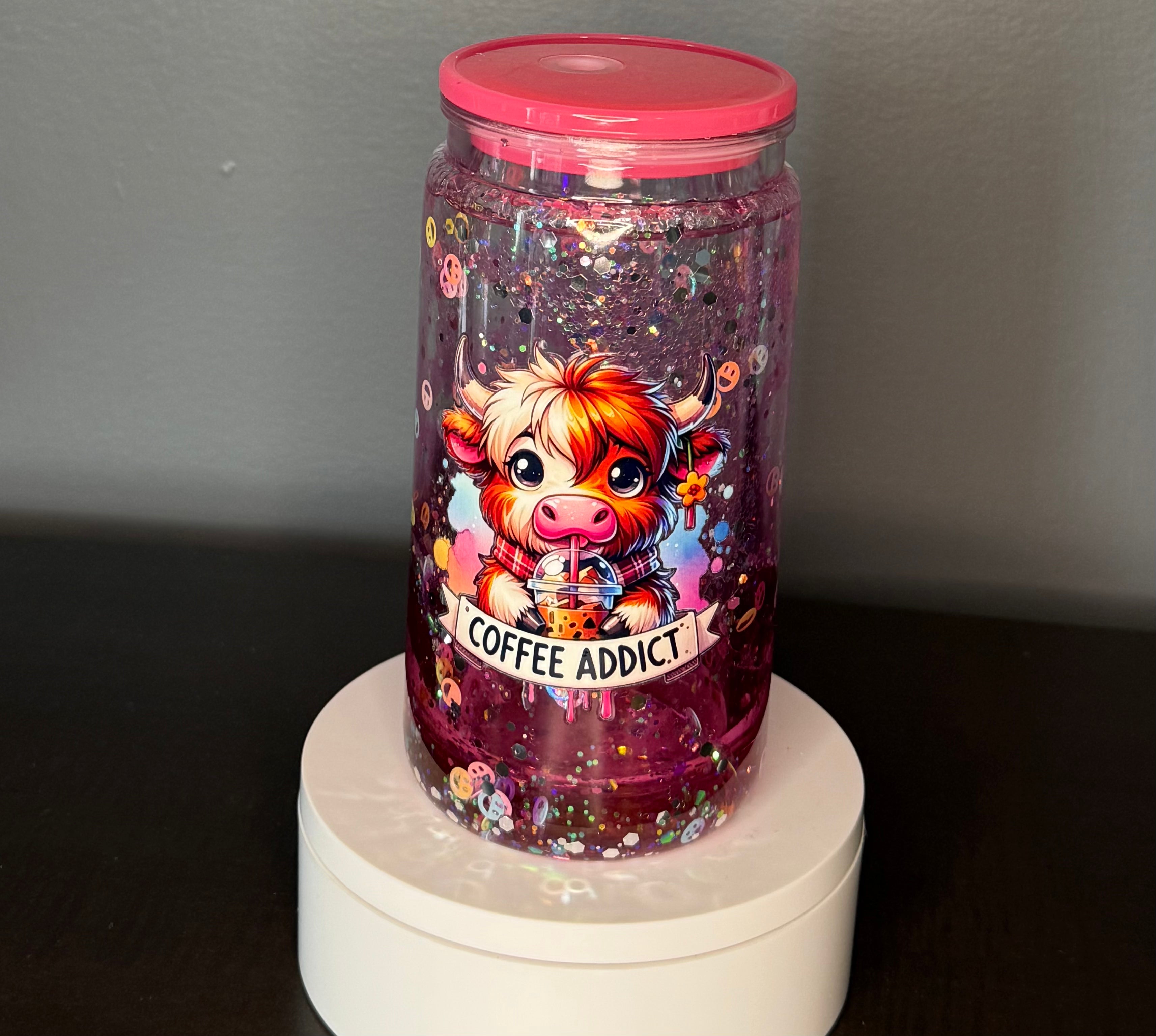 Pink Coffee Cow Lava Drip Tumbler