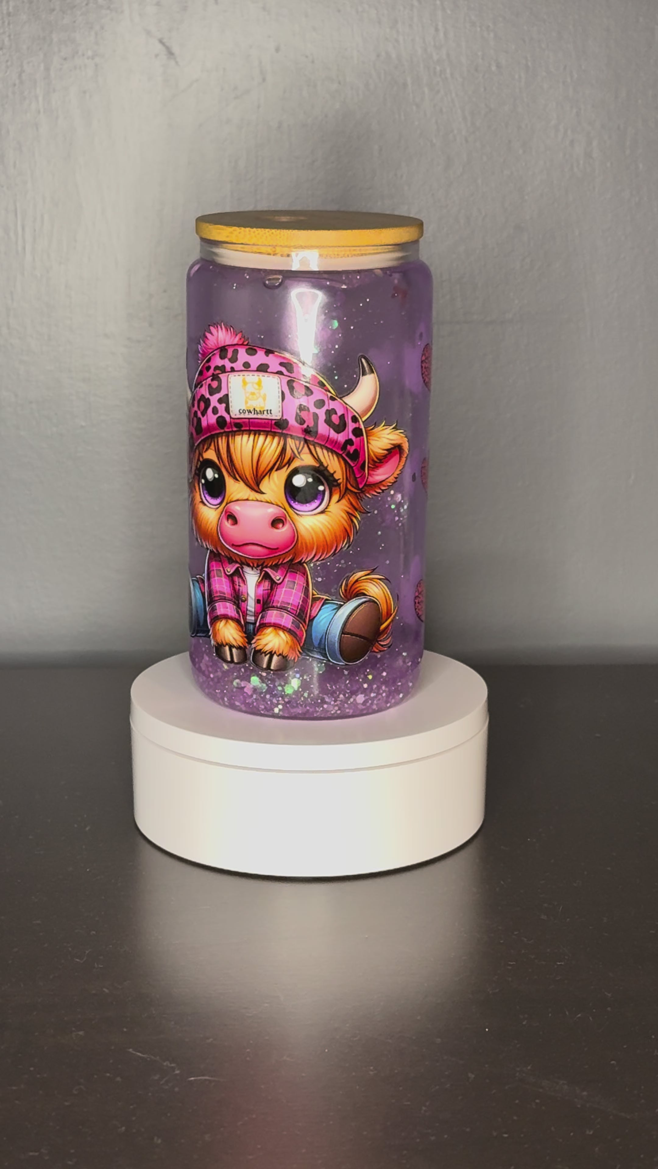 Highland Cow Purple Tumbler